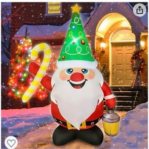 LED Christmas Gnome 6 feet tall inflatables.